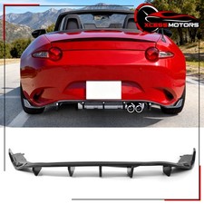 Fits 2016-2026 Mazda Mx-5 Miata Gloss Black Ikon Rear Diffuser Lower Lip Abs 3pc Fits 2016-2026 Mazda Mx-5 Miata Gloss Black Ikon Rear Diffuser Lower Lip Abs 3pc