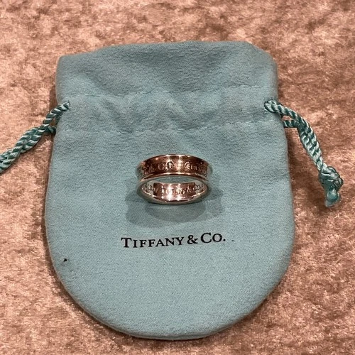 Vintage 1997 Tiffany & Co 1837 Collection 925 Silver Medium Band Ring Size P 1/2