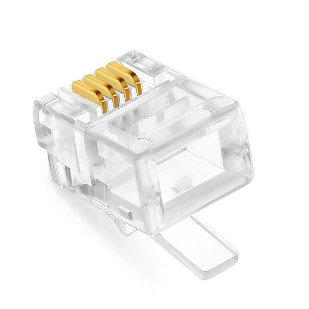 20Pack Telephone Modular Plug RJ11 6P4C Connector for Phone Line Cord (Compat...