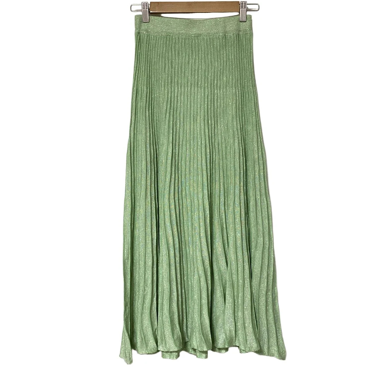Auth AMERI - Light Green Silver Women's Skirt - image 1