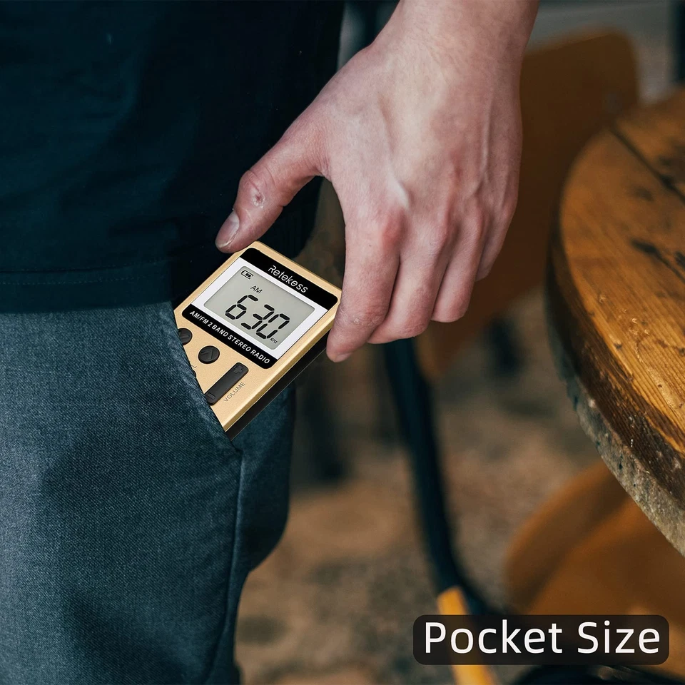 V112 AM FM Radio Portable, Mini Radio with Earphone Pocket, Digital Tuning Re... - Image 4 of 4