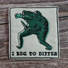 Fight Me Frog Retro Style Punk Stabby Outlaw Iron On Patch