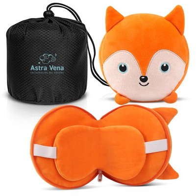 Child Travel Sleep Mask and Pillow Set - 2 in 1 Cute Character Design for Kid...