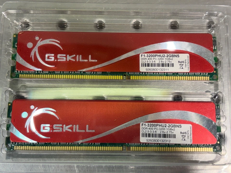 G. SKILL 2GB RAM KIT 2 X 1GB DDR PC-3200 DESKTOP MEMORY F1-3200PHU2-2GBNS - Image 4 of 4