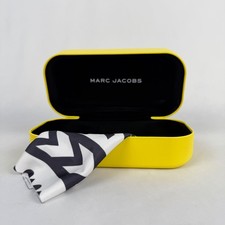 NEW Marc Jacobs Leather Yellow Hard Shell Sunglasses Case Microfiber Cloth