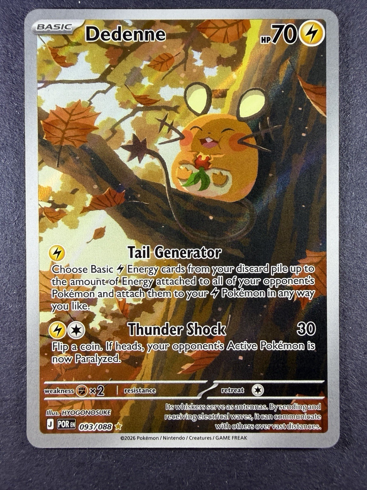 NM Dedenne 093/088 Paldea Evolved Illustration Rare EN 2026. 28 NM