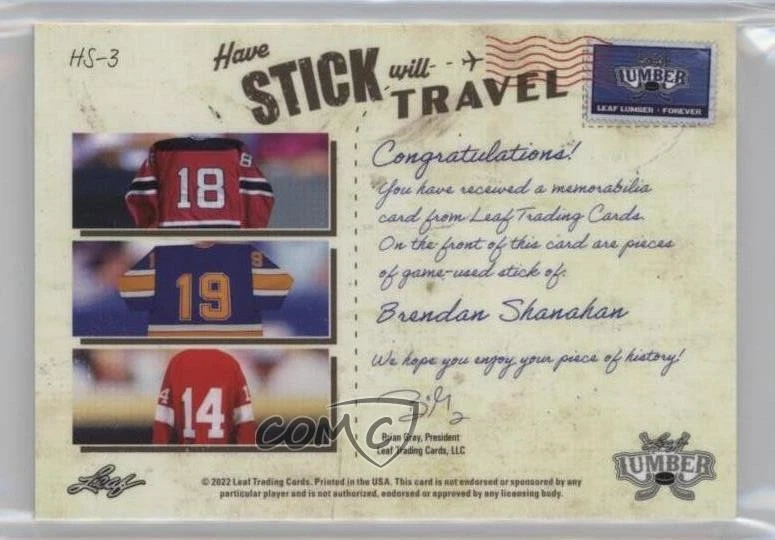 2021-22 Leaf Lumber Have Stick Will Travel Bronze /35 Brendan Shanahan #HS-3 HOF - Image 2 of 2