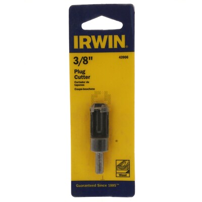 Irwin Tools 43906 3/8'' Plug Cutter, 1/4'' Straight Shank
