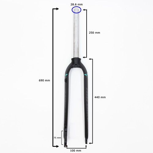 26/27.5/29 in Aluminium Mountain Bike Fork 1-1/8" Disc Brake Rigid Fork Black - Picture 20 of 23