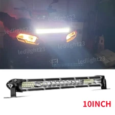  10'' LED Work Light Bar Spot Flood Fit 09-24 Polaris Sportsman 450/550/570/850