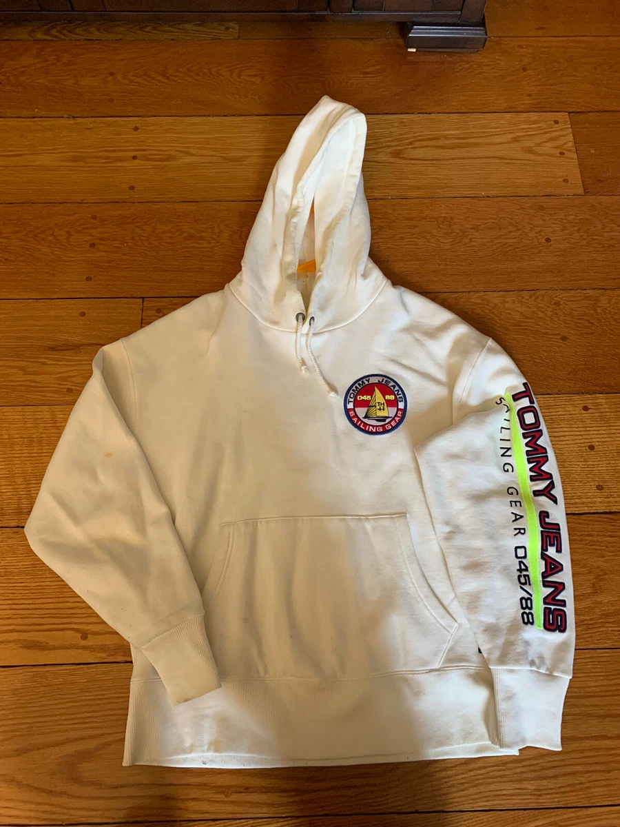 Hoodie Tommy Hilfiger Sailing Gear 045 88 TH 45 Jacket White Casual Sweater Mens