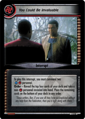 Star Trek 2E: You Could Be Invaluable [Ungraded] Call to Arms 2E STCCG Decipher 