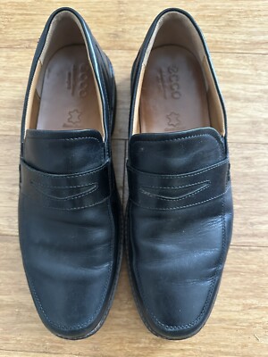 ECCO Helsinki 2 Men's Apron Toe SlipOn Leather Loafer  Shoe Black Sz 12 (46)