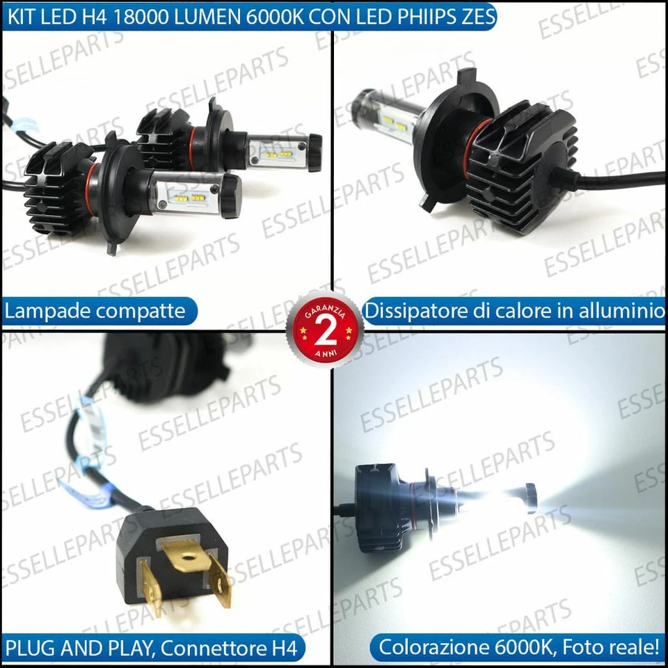 KIT FARI A LED RENAULT KANGOO MK2 ANABBAGLIANTI ABBAGLIANTI LUCI POSIZIONE 6000K - Immagine 2 di 4