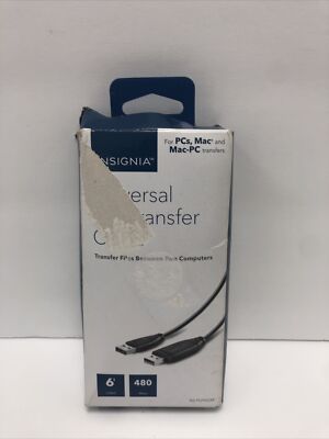 6' ft Insignia File Transfer Cable Between Mac & Windows 480mbps