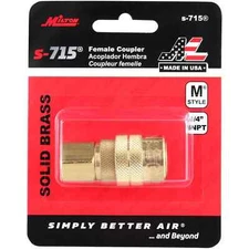 Milton S-715 1/4 FNPT Brass Female Coupler1/4" M-Style KWIK-CHANGE USA Made