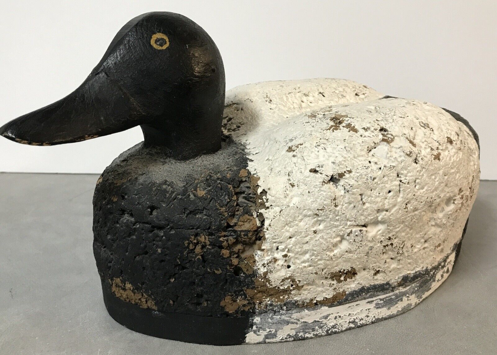 RARE Scaup Bluebill duck decoy, vintage, antique, cork Wood Head and pine bottom