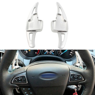 2X Silber Schaltpaddel Shifter Erweiterung für Ford Focus 15-17 & Escape 2017-19
