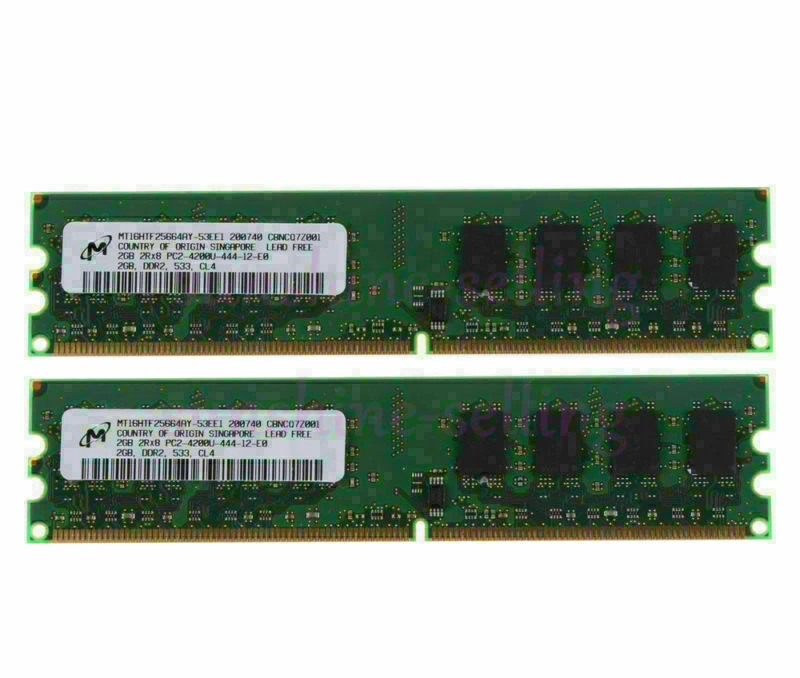 20 GB RAM Micron 10X 2 GB 2Rx8 PC2-4200U DDR2 533Mhz 240PIN DIMM Desktop Memory - Image 3 of 4