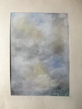 Franz Ehmke 1928-2018 GDR Painter Sky Clouds Vision Daydream Pastel Stamped