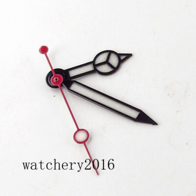 Red Second Hand Black Edge Lume Watch Hands For NH35 NH36 4R36 7S36 7002 7009