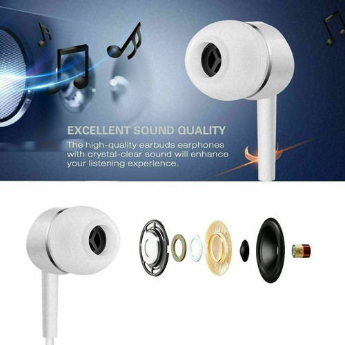 10 Pack 3.5mm White In-Ear Earbuds with Mic for iPhone Samsung Android Universal - Zdjęcie 4 z 13