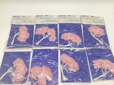 8 Vintage NOS Millinery Westrim Crafts Satin Silk Flowers 4.5  Mauve Korea Tulle