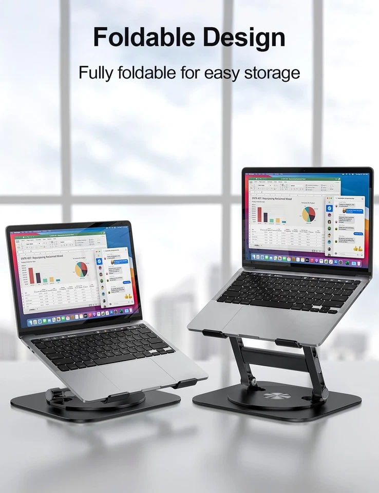 Soporte para Laptop, Soporte para Computadora Estable Diseño H, Elevador Ergonómico para Laptop con 360... Foto 4 de 4