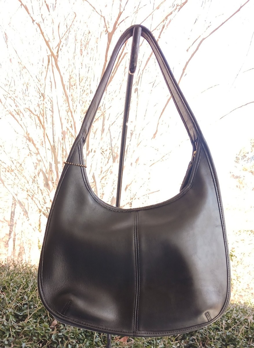 Coach MEDIUM D7D 9033 Vintage Black Leather Ergo Shoulder Bag | eBay