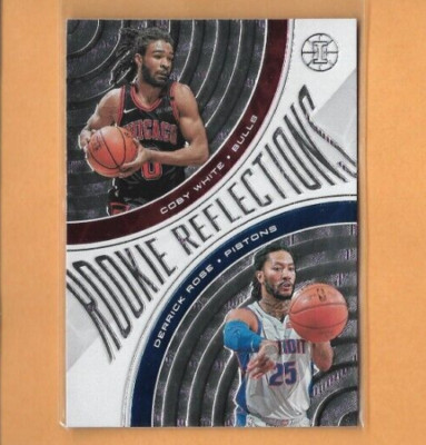 2019-20 Panini Illusions Reflections Derrick Rose Coby White ROOKIE, Bulls #13