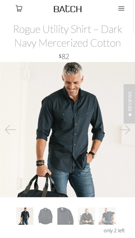 NWOT $82 BATCH Rouge Utility Shirt, 100%  Cotton, Size Medium, Current Season