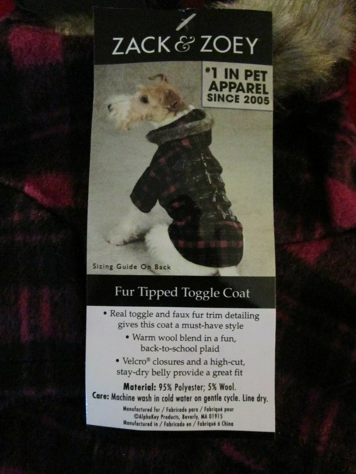 Nuevo con etiquetas Abrigo Zack N Zoey Piel Punta Palanca Perro Cachorro Pequeño Rosa  Foto 3 de 4