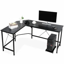 L-Shaped Computer Desk Household Office PC Stand Modern Game Writing Table Black