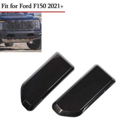 Carbon Fiber Front Bumper Corner Grille Bezels Cover For Ford F150 Raptor 2021+