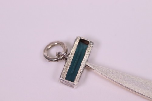 Goldsmiths Pendant With Aquamarine From 925er Silver, Partly Plated Handmade - Picture 4 of 7