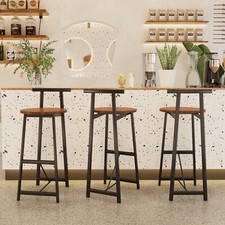 Set of 3 Bar Stools Armless Bar Chair Modern Kitchen Counter Height Dining Chair
