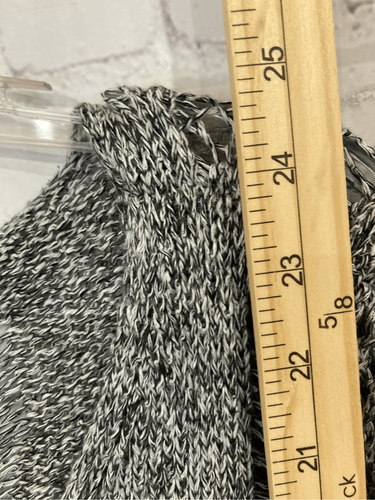 Top Eileen Fisher para mujer grande mezcla de lino ganchillo negro jaspeado manga corta - Imagen 7 de 10