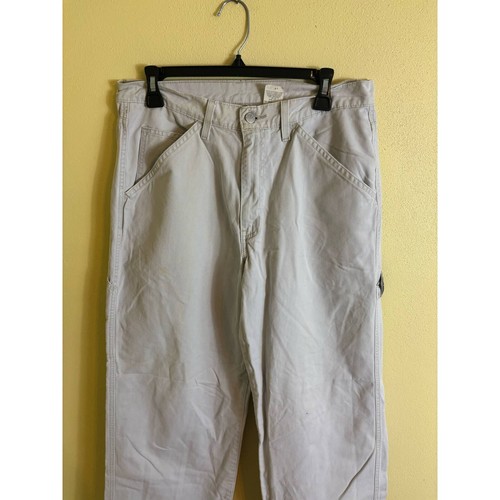 Vintage 90's Levi L2 Wide Leg Baggy Carpenter Beige Pants Men's - Picture 2 of 7