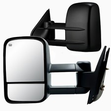 Towing Mirrors For 99-02 Silverado Sierra Power Heated Wo Signal Black Pair