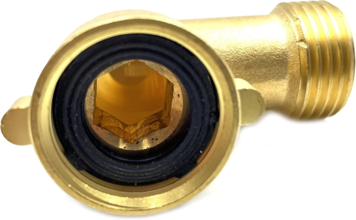 2Pcs 3/4" Garden Hose Elbow Garden Hose RV Adapter Connector 90 Degree Brass Hos - Picture 3 of 5