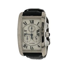 Cartier Tank Americaine 2312 Chronograph 18k White Gold 27 mm Watch 5