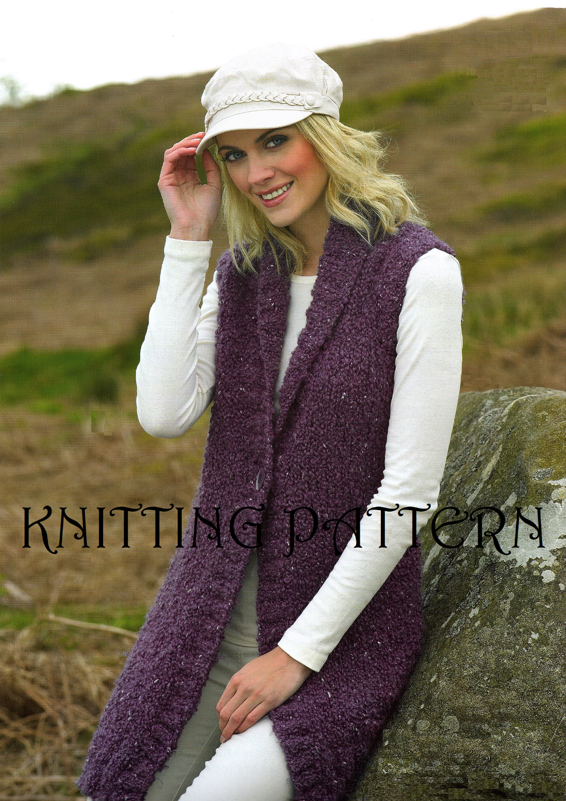 Ladies longline waistcoat KNITTING 