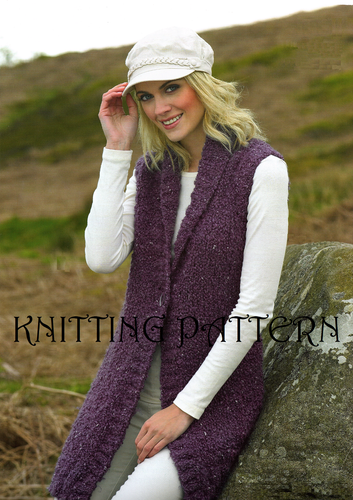 Ladies longline waistcoat KNITTING 