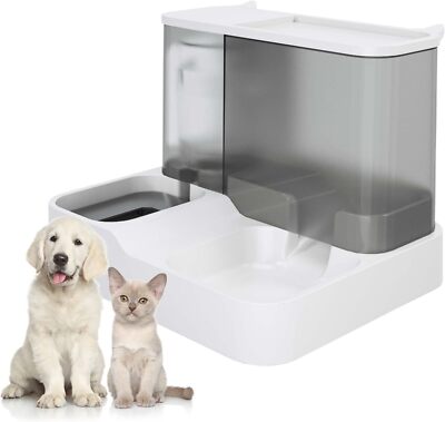Large Capacity Automatic Cat Food Dispenser Drinking Water Bowl Pet Supplies US