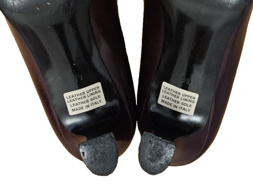 BALLY Womens Shoes Burgundy Leather Size 39 Italy Excellent Condition - Picture 9 of 9