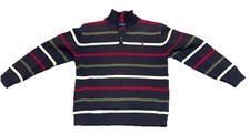 Polo Ralph Lauren Boys Cotton Quarter Striped Sweater Zip XL RED, NAVY, GREEN