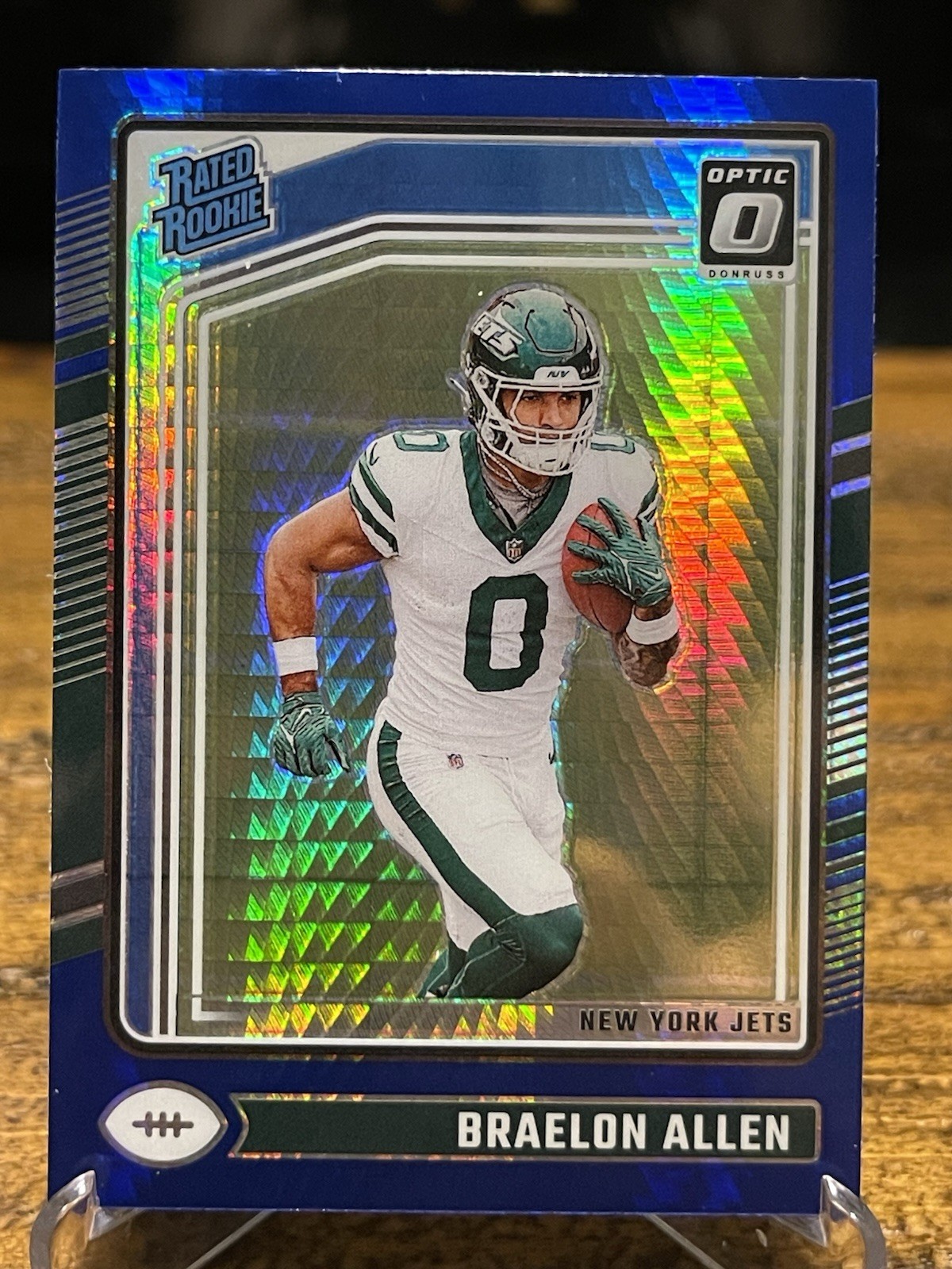 2024 Donruss Optic Blue Hyper Prizm Braelon Allen New York Jets #211 Rookie RC