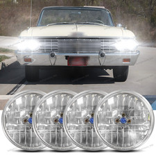 For Ford Galaxie 500 1962-1974 4pcs 5.75 5-34 Round Halogen Headlights Drl