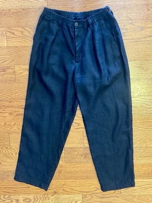 Still By Hand PTO6242 Navy Size 48 Linen Tapered Pants