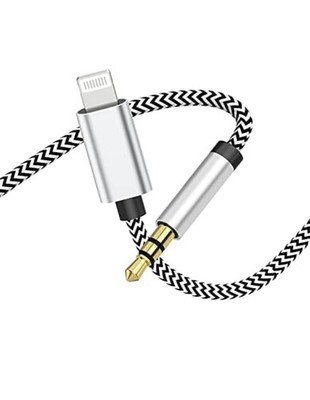 [Apple MFi Certified] iPhone to 3.5mm Car AUX Stereo Audio Cable (3FT/1M), Light